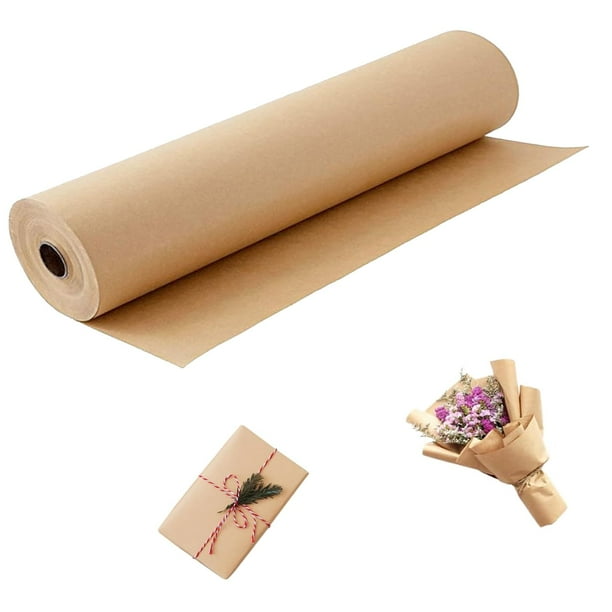 Rollo de papel kraft PONGHEI marrón de 76 cm x 30 m para envolver regalos