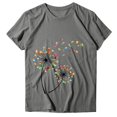 thumbnail image 4 of PENGXIANG T-Shirt Décontracté à Manches Courtes Imprimé Lettres pour Femmes, 4 of 6