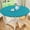 Bluish Green, variant on Round Fitted Tablecloth with Elastic Edge, 100% Waterproof Oil Proof Plastic Table Cover, Vinyl Flannel Backed Tablecloth Fits 36"-44" Round Tables for Dinner, Outdoor, Picnic, Bluish Green