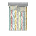 thumbnail image 2 of Ambesonne Abstract Fitted Sheet & Pillow Sham Set, Vertical Swirl Lines, Twinxl, Multicolor, 2 of 3