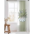 thumbnail image 3 of Sheer Curtains 108 Inches Long, Eucalyptus Green Semi Sheer Curtains Light Filtering Window Treatment, Vintage Bottle Succulents Stripes Privacy Voile Drapes for Living Room Bedroom 52x108 Inch, 3 of 7