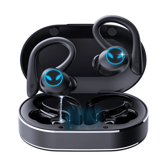 Auriculares Inalámbricos Bluetooth 5.3 Deportivos Con Gancho Malubero Negro