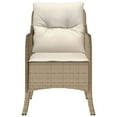 thumbnail image 3 of vidaXL Garden Chairs with Cushions 2 pcs Beige Poly Rattan, 3 of 5