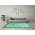 thumbnail image 3 of Ahgly Company Indoor Round Abstract Turquoise Blue Contemporary Area Rugs, 8' Round, 3 of 4