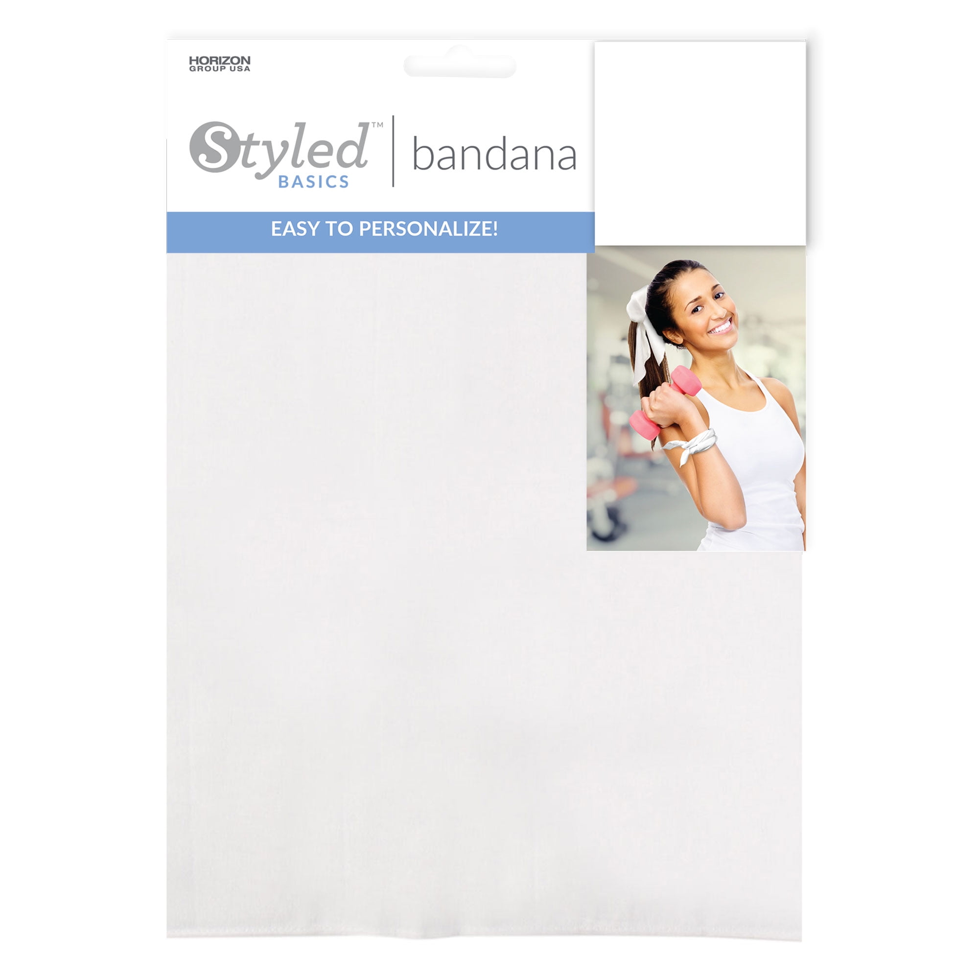 Styled Basics Solid White Bandana, Unisex, Adult, 100% Cotton, 22" x 22"