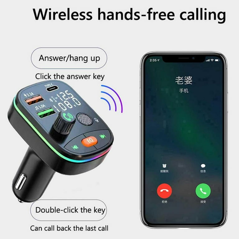Tohuu Car Bluetooths 5.0 FM Transmitter Sumind Wireless Radio