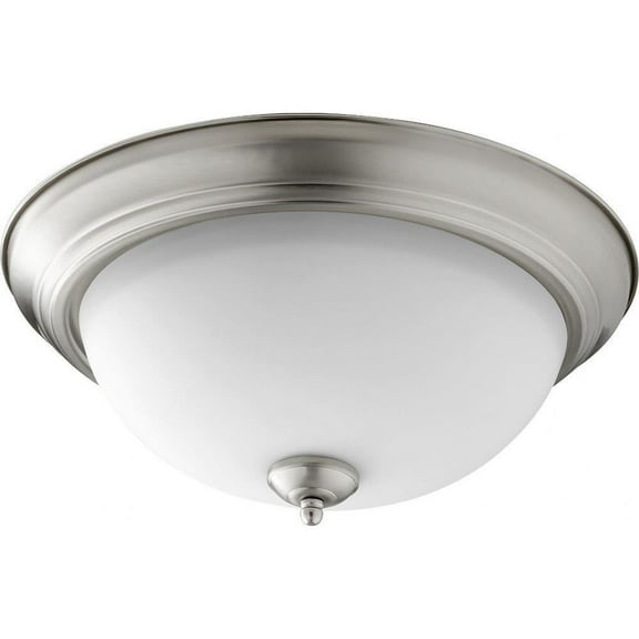 3 Light Flush Mount in Bailey Street Home Home Collection Style 15.5 inches Wide By 6.75 inches High-Satin Nickel Finish Bailey Street Home