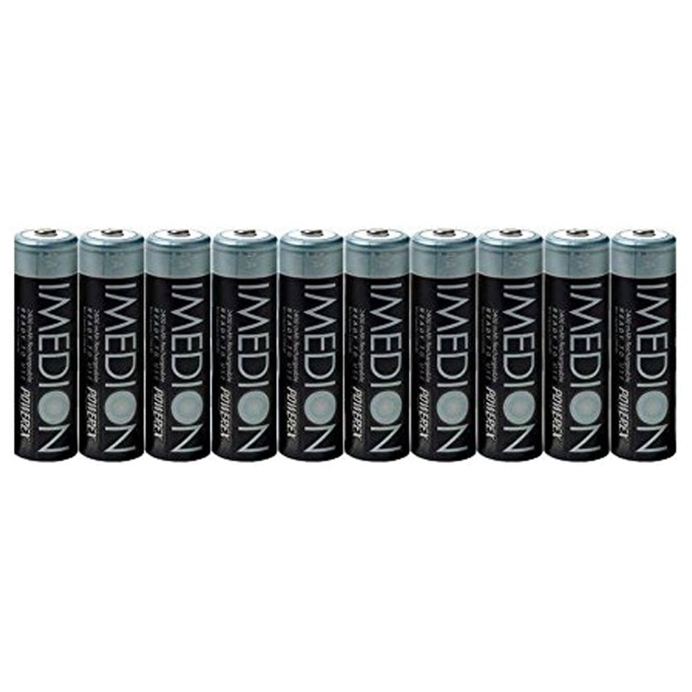10 PowerEx Imedion AA 2400mAh Rechargeable Batteries with Free Cases