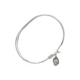 thumbnail image 2 of 7 inch Oval Eye Hook Bangle Bracelet w/ Miraculous Medal in Sterling Silver, 2 of 3