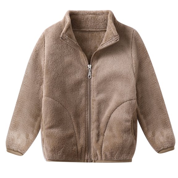 Hvyesh Kids Fleece Sweatshirt Jacket - Baby Boy & Girl Sweater Outerwear Coat Toddler Full Zip Jacket Outwear Overcoat Warm Fall Winter for Children