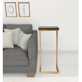 thumbnail image 3 of HomeRoots 488922 25.5 x 11 x 10.5 in. Gold Solid Wood Rectangular End Table, 3 of 6
