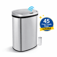 thumbnail image 2 of Innovaze 13 Gallon/ 50 Liter Motion Sensor Trash Can, Stainless Steel Oval Kitchen Garbage Can Durable Plastic Lid , Includes 45 Trash Bags, Silver, 2 of 8