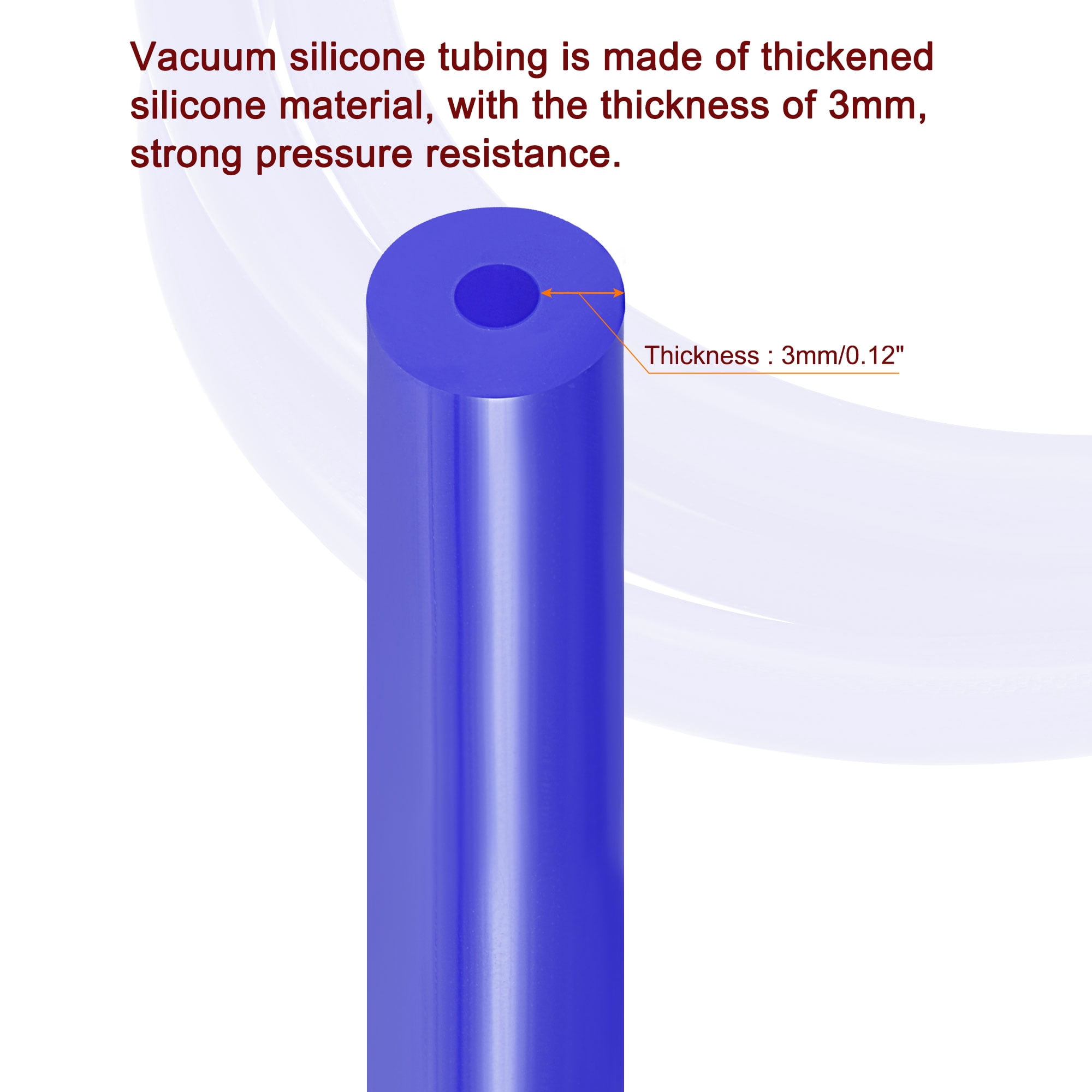 Unique Bargains High Temperature Vacuum Silicone Tubing Hose Blue 1/8"