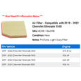 thumbnail image 2 of API ProTune B0118-T663198 Light Duty Engine Air Filter for 2019-2022 Chevy Silverado 1500, 2 of 2