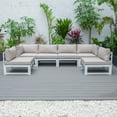 thumbnail image 5 of LeisureMod Chelsea 6-Piece Outdoor Patio Sectional White Aluminum With Beige Cushions, 5 of 15