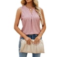 thumbnail image 2 of Lucakuins, camisetas sin mangas sueltas de verano para mujer, ojales de Color sólido ahuecados, chaleco sin mangas con cuello en V, camisola para discoteca Lucakuins  moda, 2 of 9