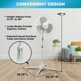 Comfort Zone CZST161BTE 3Speed Adjustable 16" Oscillating Pedestal Fan
