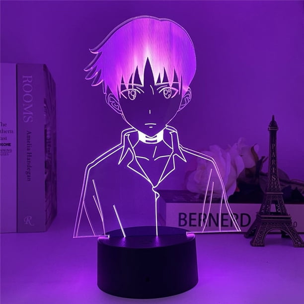 Luz nocturna LED 3D Neons Genesis Evangelions Ikaris Shinji