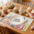 thumbnail image 5 of NWOKYZGH 1Pc Bunny Egg Flower Easter Placemats, 12x16 Inch Seasonal Spring Table Mats for Party Kitchen Dining Decoration, 5 of 6