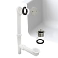 thumbnail image 3 of Westbrass 594244-05 14" White Poly Bath Overflow Assembly with Twist & Close Drain and 2-Hole Faceplate, Polished Nickel, 3 of 14