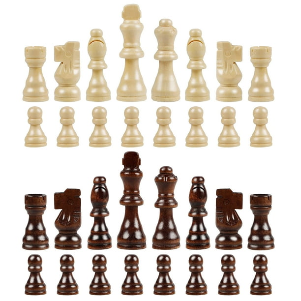 Piezas de ajedrez Reemplazo de juego de ajedrez de madera de piezas de ajedrez internacional de 32 p Tomshoo Piezas de ajedrez