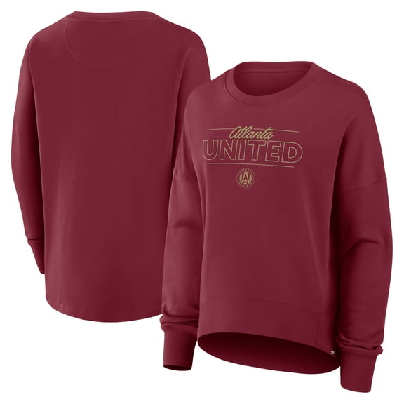 Women's Fanatics Red Atlanta United FC Oversized Captain Arm Band Pullover Sweatshirt