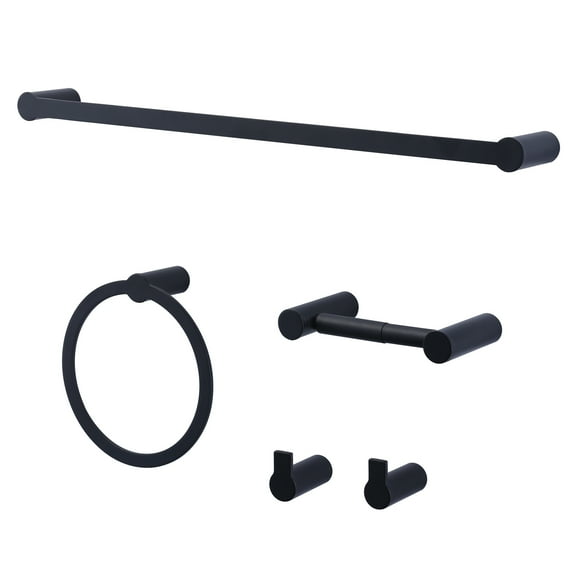 WOWOW Stainless Steels Matte Black Piece Bathroom Hardware Set (Set of 4)