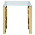 thumbnail image 3 of Pemberly Row Contemporary Stainless Steel/Glass Accent Table in Gold, 3 of 6