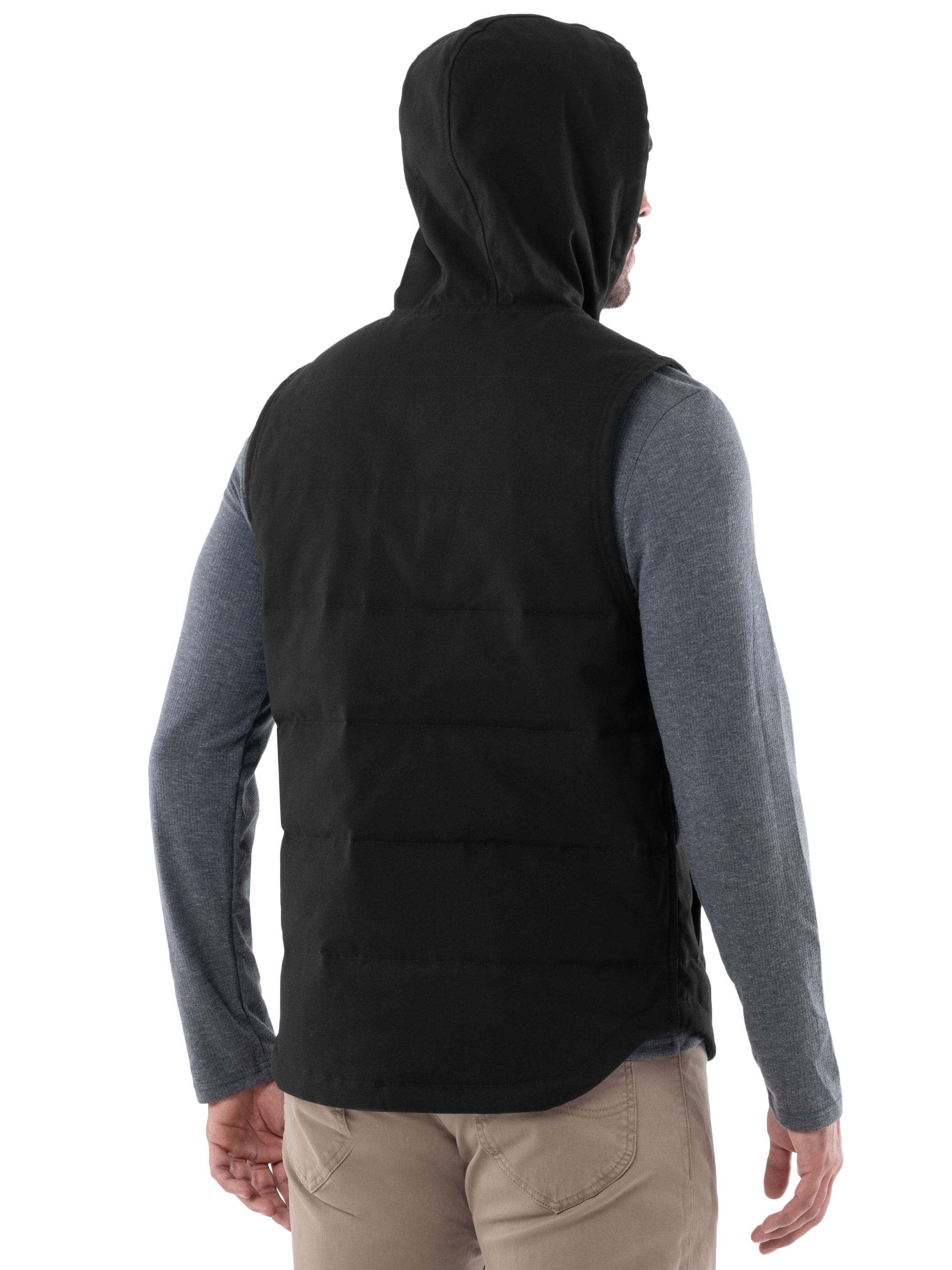 Wrangler Workwear Men's & Big Men's Quilted Lined Duck Vest with Hood, Sizes S-5XL