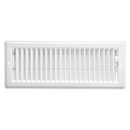 imperial 4-inch x 12-inch white steel painted louvered ceiling register  rectangular  vent cover