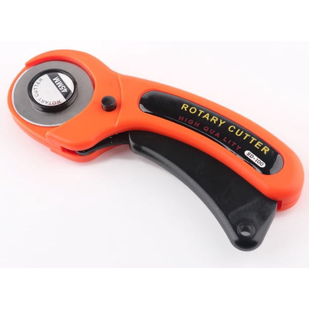 Cortador rotatorio de costura de 45 mm con bloqueo seguro, cortador de rodillos incisivos para acolchado de tela, caucho y cuero