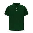 thumbnail image 5 of Fnnxeal Mens Summer Polo Shirts, Big and Tall Colleaed Tees Solid Casual Shirt Men’s Short Sleeve Shirt Button Army Green T-Shirt 4XL, 5 of 5