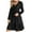 Black #1, variant on Dresses for Women, Women Solid Color Pleated Dress Loose High Waist Dress Long Sleeve V-Neck Dress Knee-Length Dress Leisure Red S