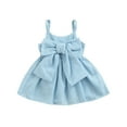 thumbnail image 2 of xiaxaixu Robe Sans Manches pour Bébé Fille Nœud devant Robe à Rayures, 2 of 10