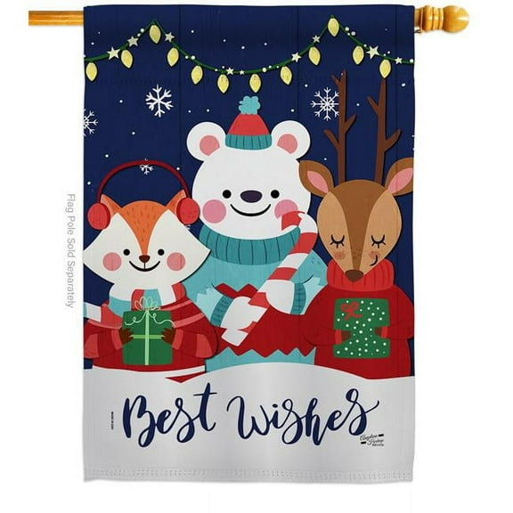 Angeleno Heritage H137299-BO 28 x 40 in. Christmas Buddy House Flag with Winter Double-Sided Decorative Vertical Flags Decoration Banner Garden Yard Gift