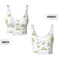 thumbnail image 5 of Fotbe Green Blue Avocado Pattern Womens' Sports Bra Longline Wirefree Padded with Medium Support Sports Moisture-Wicking Workou Vest,Tank Top-X-Large, 5 of 9