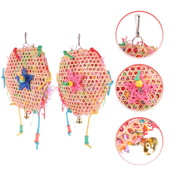 ETEREAUTY 2-Pack Natural Wood Parrot Chew Toys for Birdcage, and Bird Chewing Accessories