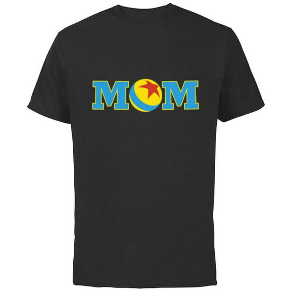 Disney and Pixar Mom Pixar Ball Family Mother’s Day Birthday - Short Sleeve Cotton T-Shirt for Adults - Customized-Black