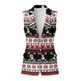 thumbnail image 2 of Uorisanigo Christmas Snowman Snowflake Women's Vest Tops Size L Open Front with Pockets Womens Waistcoat Vest Button Down V Neck Vests Blazer Casual, 2 of 7