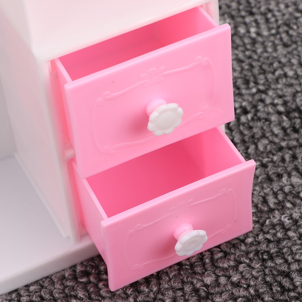 Herwey Pink Storage Doll Wardrobe Closet Furniture Girl Play