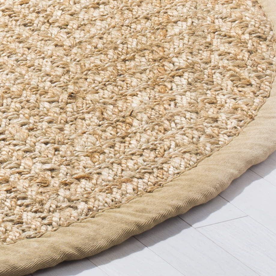 SAFAVIEH Natural Fiber Xavier Braided Jute Area Rug, Natural, 8' x 8' Round