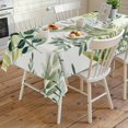 thumbnail image 4 of Green Leaves Rectangle Tablecloth, Summer Botanical Farmhouse Watercolor Leaf Waterproof & StainResistant Tablecloth, Washable Oil-proof Table Cover for Dining/Party/Wedding/Camping/Buffet 60x120 In, 4 of 9