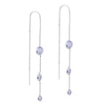thumbnail image 2 of Aeravida Graduated Tiers Lavender Cubic Zirconia Sterling Silver Threader Earrings | Elegant Sterling Silver Threader Earrings | Earrings for Women | Threader Earrings | Casual Threader Earrings, 2 of 5