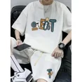 thumbnail image 3 of Chándal informal de moda de gran tamaño de verano, traje holgado para correr con diseño de gofre, camiseta holgada de manga corta y pantalones cortos deportivos, conjunto de 2 piezas para hombre, 3 of 5