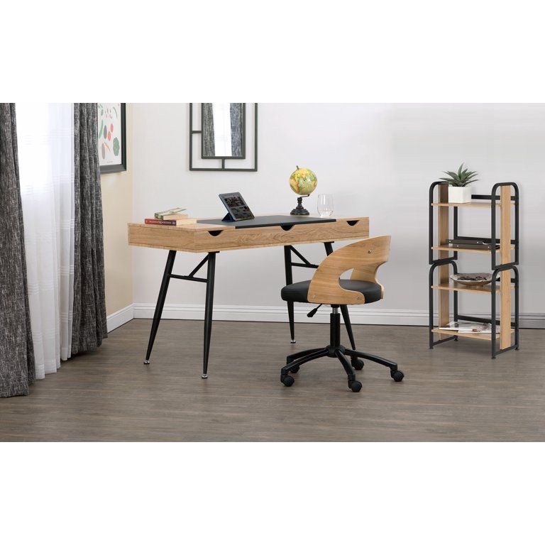 Calico Designs Nook Office Desk with Storage Compartments Graphite / Ashwood