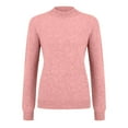 thumbnail image 4 of Sweaters for Women Lightweight Half Turtleneck Sweater Soft Cozy Ribbed Knit Long Sleeve Pullover Tops Pink S, 4 of 7