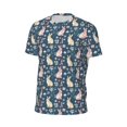 thumbnail image 6 of Wukai Cute Rabbit Floral Print Men's Short-Sleeved Mesh T-Shirt,Quick-Dry Short Sleeve Workout T-Shirt-XX-Large, 6 of 8