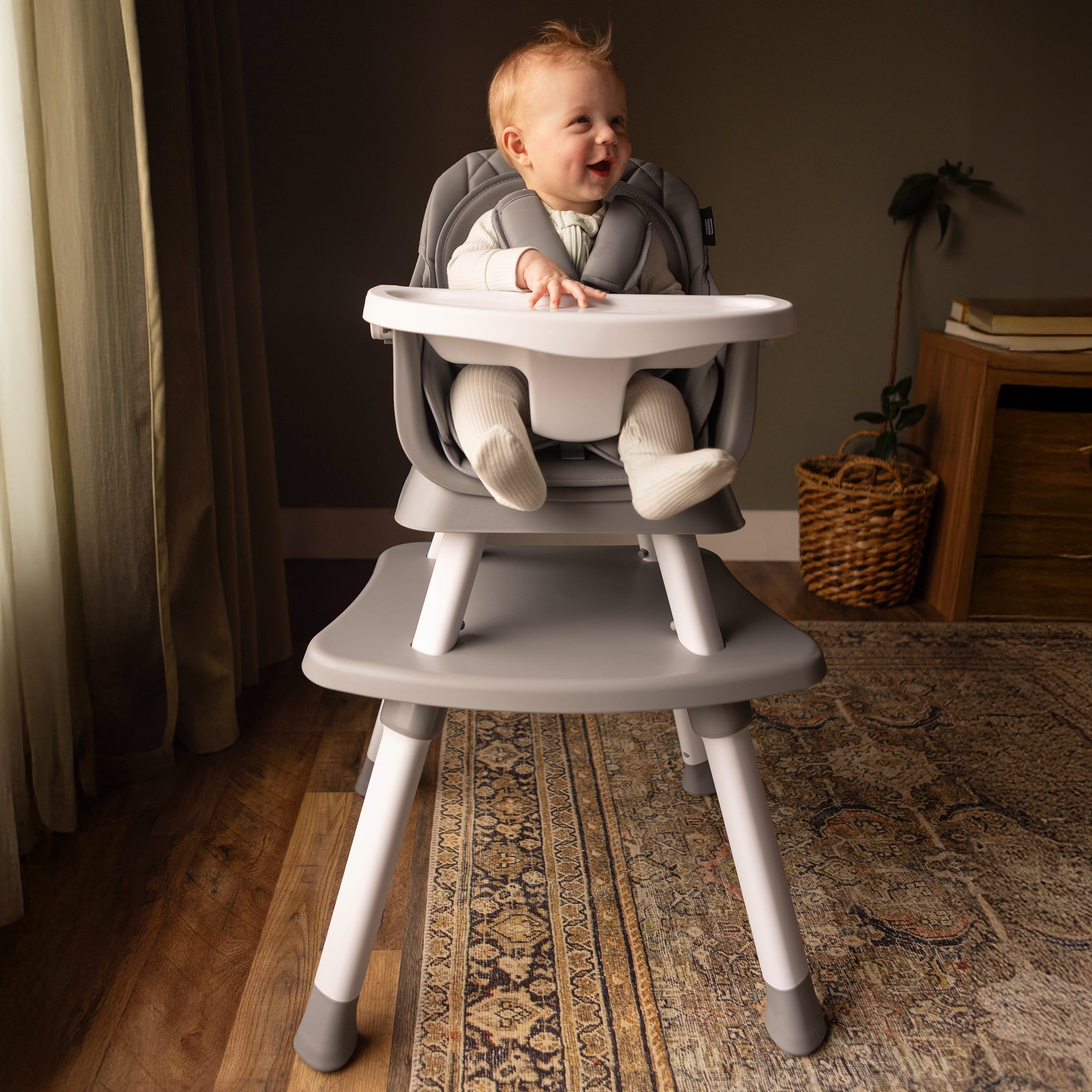 HARPPA 8 in 1 Baby High Chair, Convertible Highchair for Babies and Toddlers, Gray