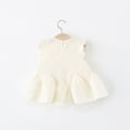 thumbnail image 5 of 6 Months-3 Years Toddler Girls Tulle Dresses with Bag Baby Girl Casual Dress Summer Sleeveless Ruffle Outfits Beige 3-4 Years, 5 of 5