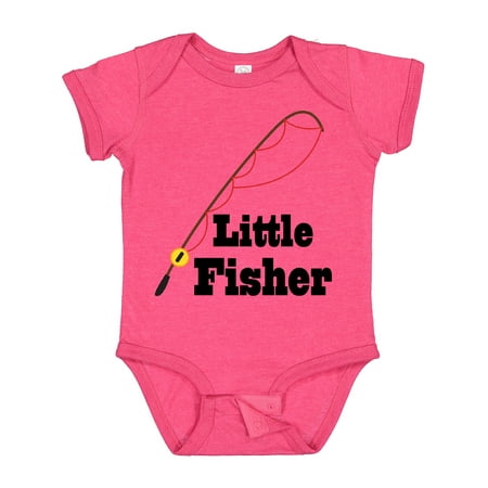 

Inktastic Little Fisher Fishing Boys or Girls Baby Bodysuit